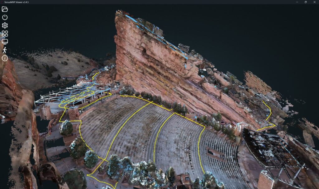 Collecting the seating at the Red Rocks Amphitheater with a Tersus MVP S2